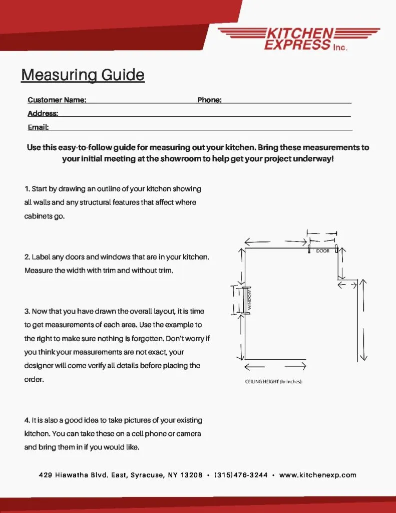 Kitchen Express cabinet measuring guide