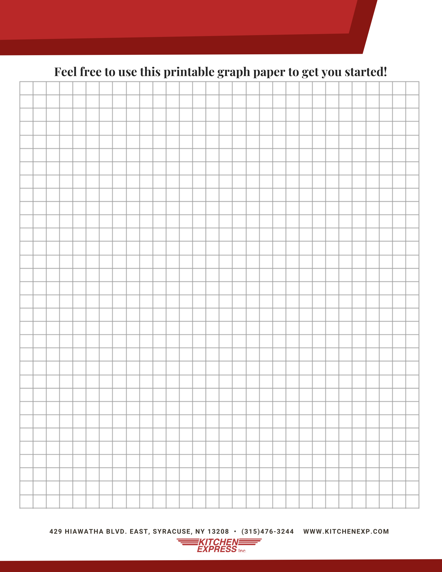 Kitchen Express printable kitchen graph paper